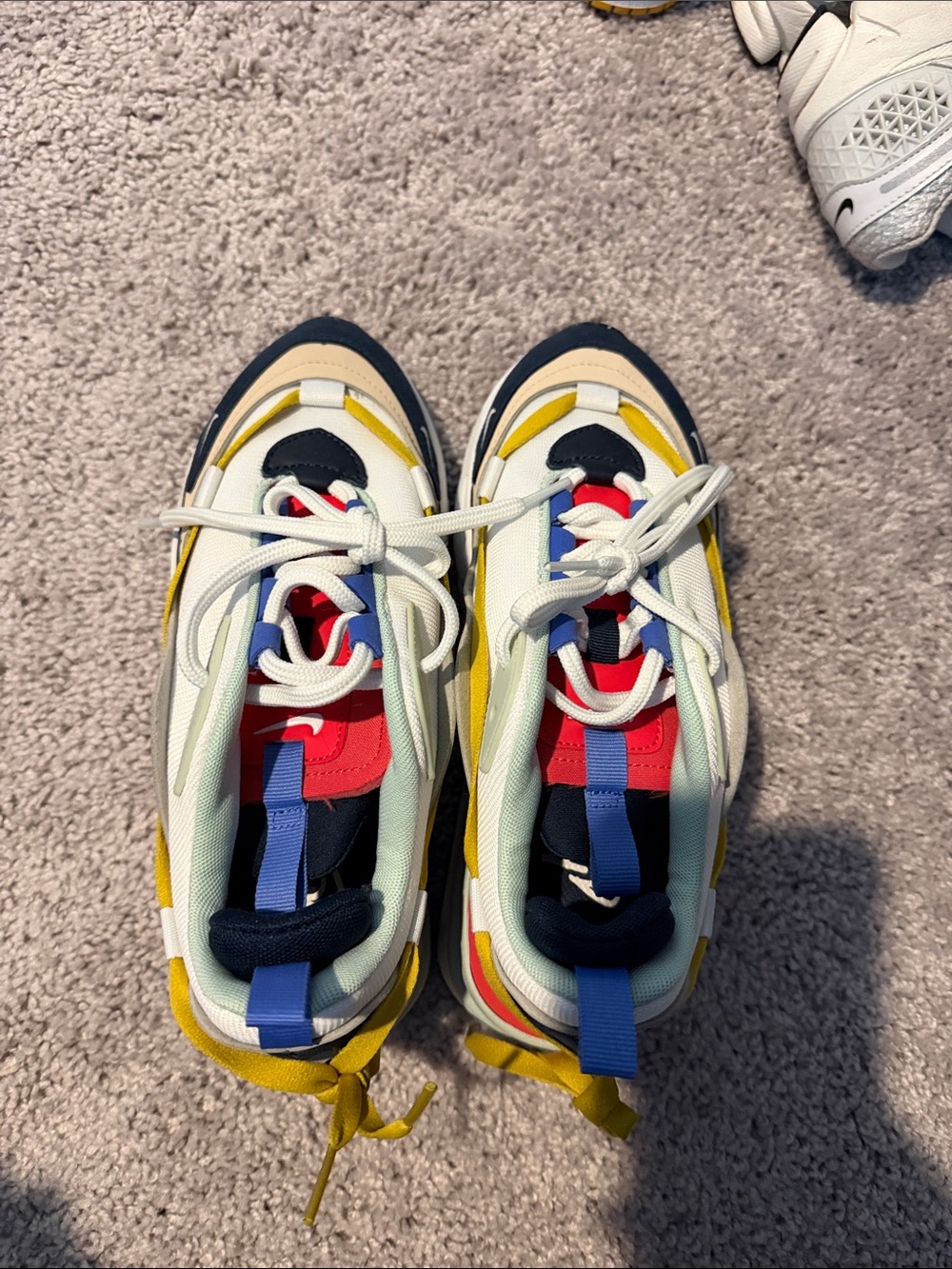 Multi-Color Athletic Sneakers - White, Yellow, Blue, Red